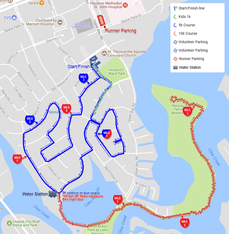 Course Map Yuri's Fun Run Houston